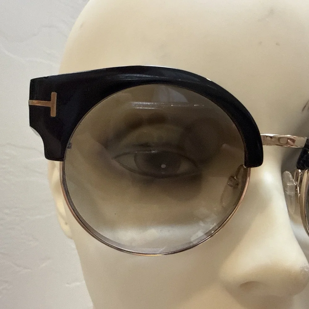 Tom Ford Alissa TF608 01B Black Gold Eyeglass Frames Only 54-21 140 Women's